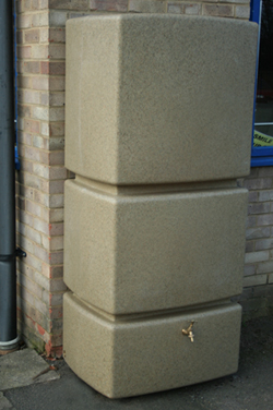 EcoPillar 800L Tall Water Butt Sandstone