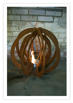 Rusted Fireball Outdoor Sculpture